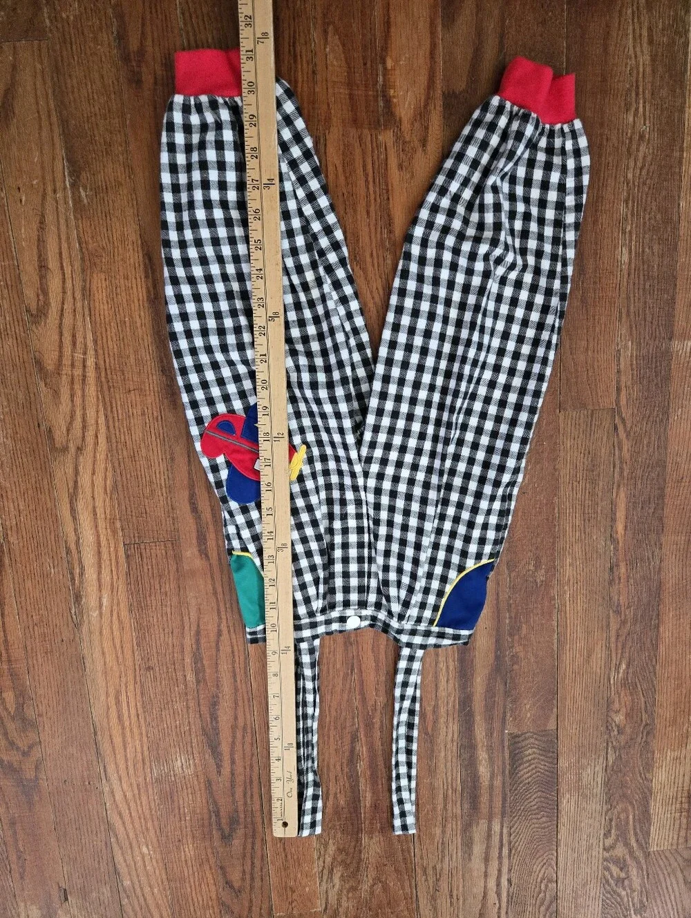 VTG Toddler 4T Matched Set Checked Suspender Pants Jacket Airplane Colorblock